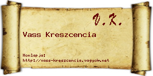 Vass Kreszcencia névjegykártya